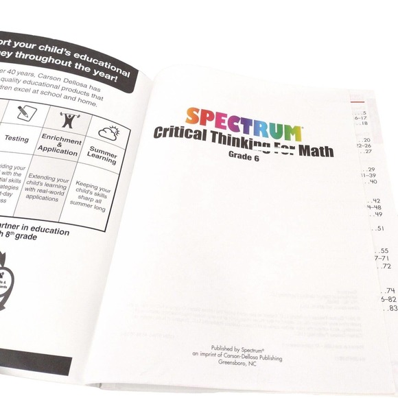 Spectrum Critical Thinking for Math Grade 6 Paperback - Picture 6 of 9